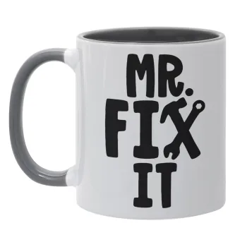 Mr fix it, Mug colored grey, ceramic, 330ml