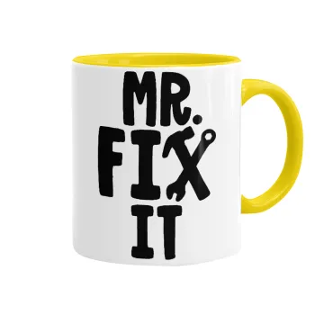 Mr fix it, Mug colored yellow, ceramic, 330ml