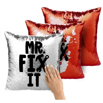 Mr fix it, Μαξιλάρι καναπέ Μαγικό Κόκκινο με πούλιες 40x40cm περιέχεται το γέμισμα
