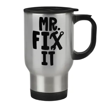 Mr fix it, Stainless steel travel mug with lid, double wall 450ml