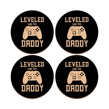 Leveled to Daddy, ΣΕΤ x4 Σουβέρ ξύλινα στρογγυλά plywood (9cm)