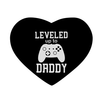Leveled to Daddy, Mousepad heart 23x20cm