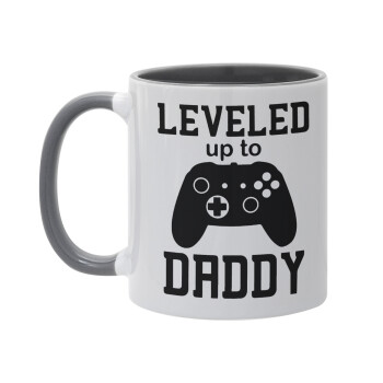 Leveled to Daddy, Mug colored grey, ceramic, 330ml