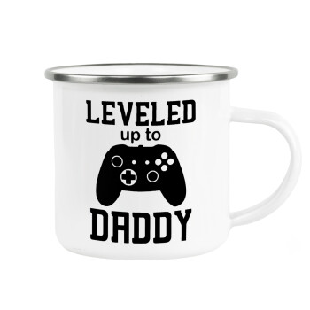 Leveled to Daddy, Metallic enamel cup white 360ml