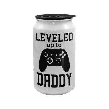 Leveled to Daddy, Κούπα ταξιδιού μεταλλική με καπάκι (tin-can) 500ml