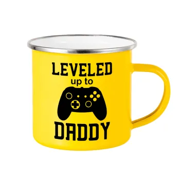 Leveled to Daddy, Κούπα Μεταλλική εμαγιέ Κίτρινη 360ml