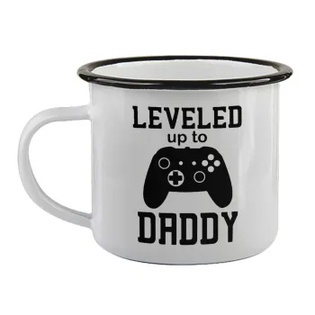 Leveled to Daddy, Κούπα εμαγιέ με μαύρο χείλος 360ml