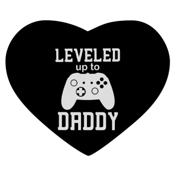 Leveled to Daddy, Mousepad καρδιά 23x20cm