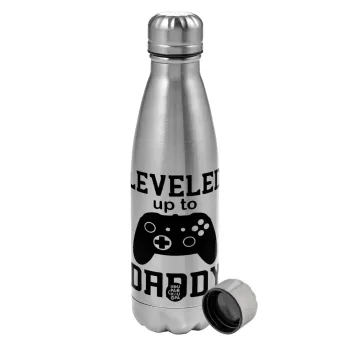 Leveled to Daddy, Metallic water bottle, stainless steel, 750ml