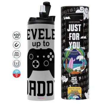 Leveled to Daddy, Tumbler stainless steel GREY 600ml