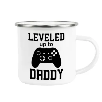 Leveled to Daddy, Metallic enamel cup white 360ml