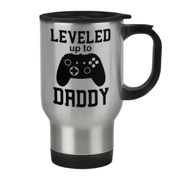 Leveled to Daddy, Κούπα ταξιδιού ανοξείδωτη με καπάκι, διπλού τοιχώματος (θερμό) 450ml