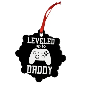 Leveled to Daddy, Στολίδι Χριστουγεννιάτικο στολίδι snowflake ξύλινο 7.5cm