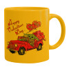 Ceramic coffee mug yellow, 330ml
