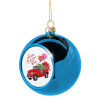Blue Christmas tree ball ornament 8cm