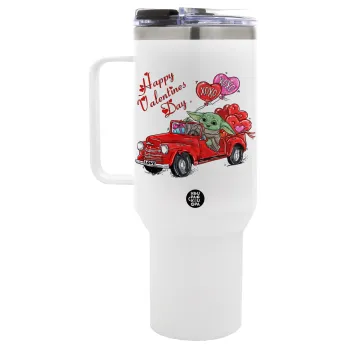 Yoda, happy valentines day (xoxo), Mega Tumbler με καπάκι, διπλού τοιχώματος (θερμό) 1,2L