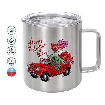 Yoda, happy valentines day (xoxo), Κούπα Ανοξείδωτη διπλού τοιχώματος 300ml