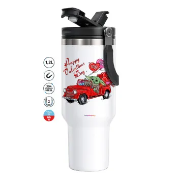 Yoda, happy valentines day (xoxo), Mega Stainless steel Tumbler with lid, double wall 1,2L