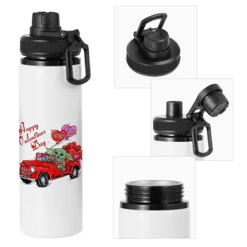 Yoda, happy valentines day (xoxo), Metal water bottle with safety cap, aluminum 850ml