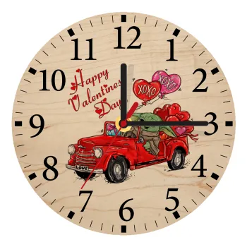 Yoda, happy valentines day (xoxo), Ρολόι τοίχου ξύλινο plywood (20cm)
