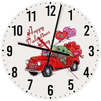 Yoda, happy valentines day (xoxo), Ρολόι τοίχου ξύλινο (30cm)