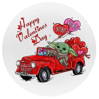 Yoda, happy valentines day (xoxo), Mousepad Στρογγυλό 20cm