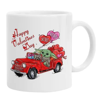 Yoda, happy valentines day (xoxo), Ceramic coffee mug, 330ml