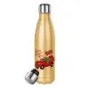 Glitter gold stainless steel thermos bottle, double-walled, 500ml