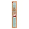 Easter Set, wooden keychain & aromatic flat Easter candle (30cm) (TURQUOISE)