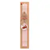 Easter Set, wooden keychain & scented flat Easter candle (30cm) (PINK)