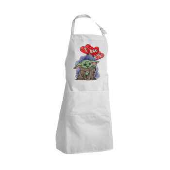 Yoda, i love you, Adult Chef Apron (with sliders and 2 pockets)