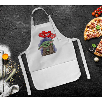 Yoda, i love you, Ποδιά Σεφ Ολόσωμη Παιδική (με ρυθμιστικά και 2 τσέπες)