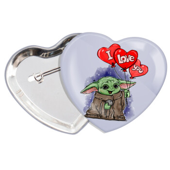 Yoda, i love you, Κονκάρδα παραμάνα καρδιά (57x52mm)