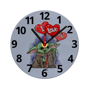 Yoda, i love you, Ρολόι τοίχου γυάλινο (20cm)