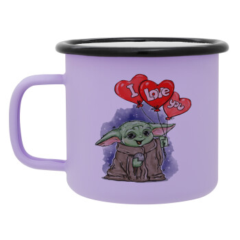 Yoda, i love you, Κούπα Μεταλλική εμαγιέ ΜΑΤ Light Pastel Purple 360ml
