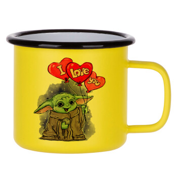 Yoda, i love you, Κούπα Μεταλλική εμαγιέ ΜΑΤ Κίτρινη 360ml