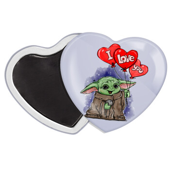 Yoda, i love you, Μαγνητάκι καρδιά (57x52mm)