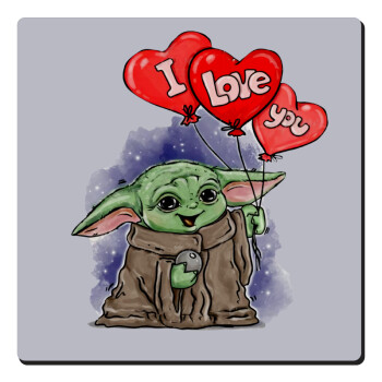 Yoda, i love you, Τετράγωνο μαγνητάκι ξύλινο 6x6cm