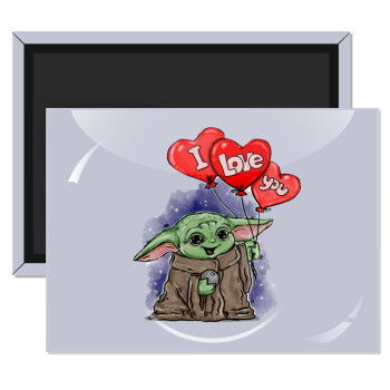 Yoda, i love you, Ορθογώνιο μαγνητάκι ψυγείου διάστασης 9x6cm