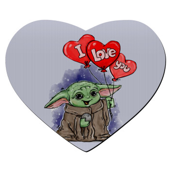 Yoda, i love you, Mousepad heart 23x20cm
