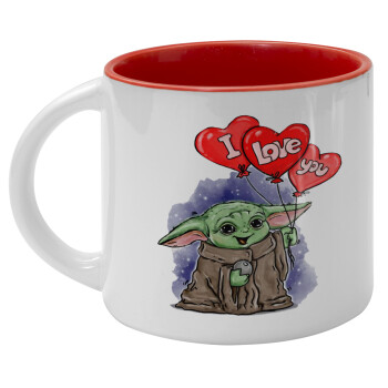 Yoda, i love you, Κούπα κεραμική 400ml Λευκή/Κόκκινη