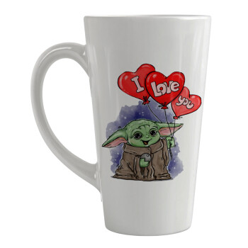 Yoda, i love you, Κούπα κωνική Latte Μεγάλη, κεραμική, 450ml