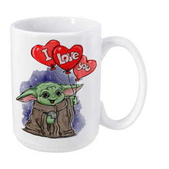 Yoda, i love you, Κούπα Mega, κεραμική, 450ml