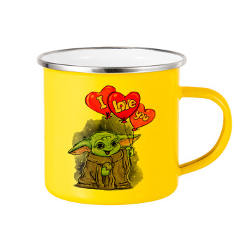 Yoda, i love you, Yellow Enamel Metallic Cup 360ml
