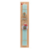 Easter Set, wooden keychain & aromatic flat Easter candle (30cm) (TURQUOISE)
