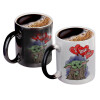 Color changing magic Mug, ceramic, 330ml when adding hot liquid inside, the black colour desappears (1 pcs)