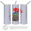 360 Eco friendly stainless steel tumbler 600ml, with metal straw & cleaning brush