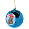 Blue Christmas tree ball ornament 8cm
