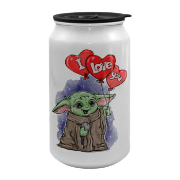 Yoda, i love you, Κούπα ταξιδιού μεταλλική με καπάκι (tin-can) 500ml