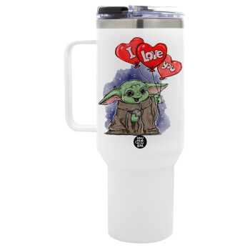 Yoda, i love you, Mega Stainless steel Tumbler with lid, double wall 1,2L